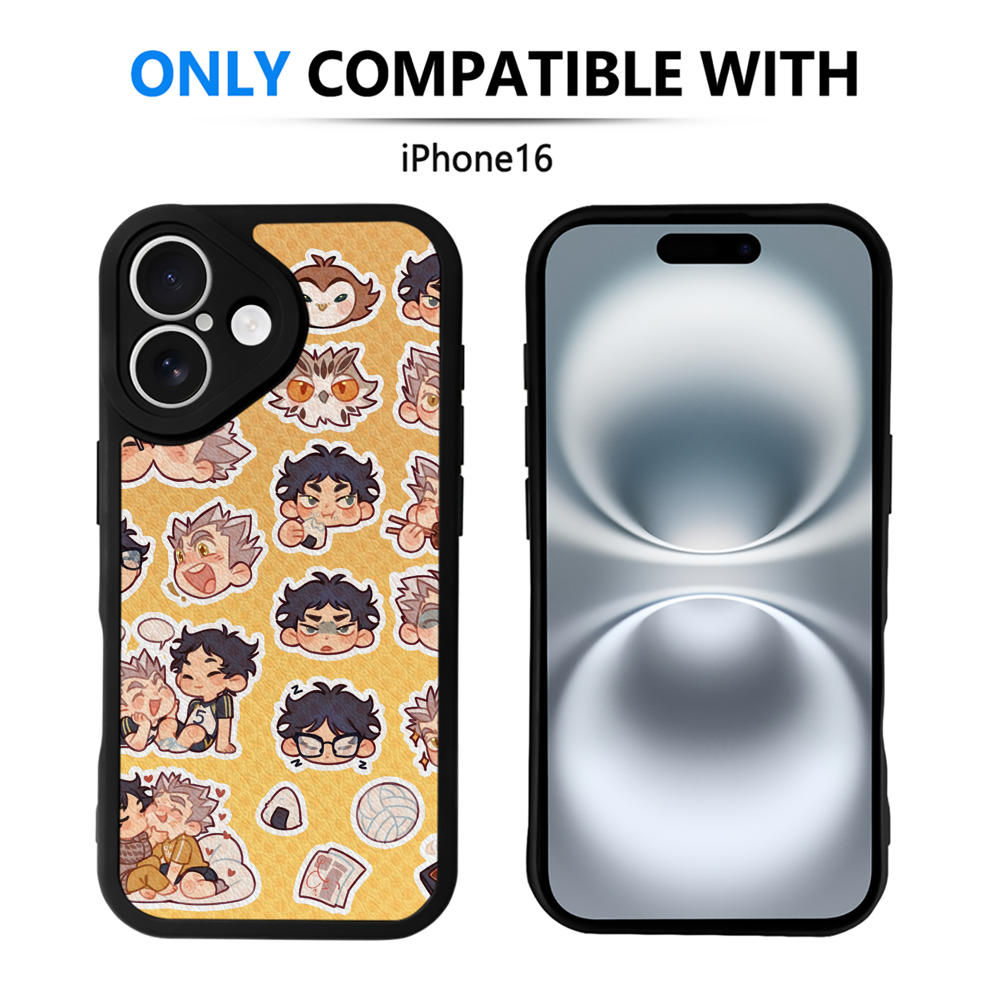 （画像用） ハイキュー!! Haikyu!! 【iPhone 16シリーズ対応】シリコンスマホケース（レザー調） 材質：シリコン